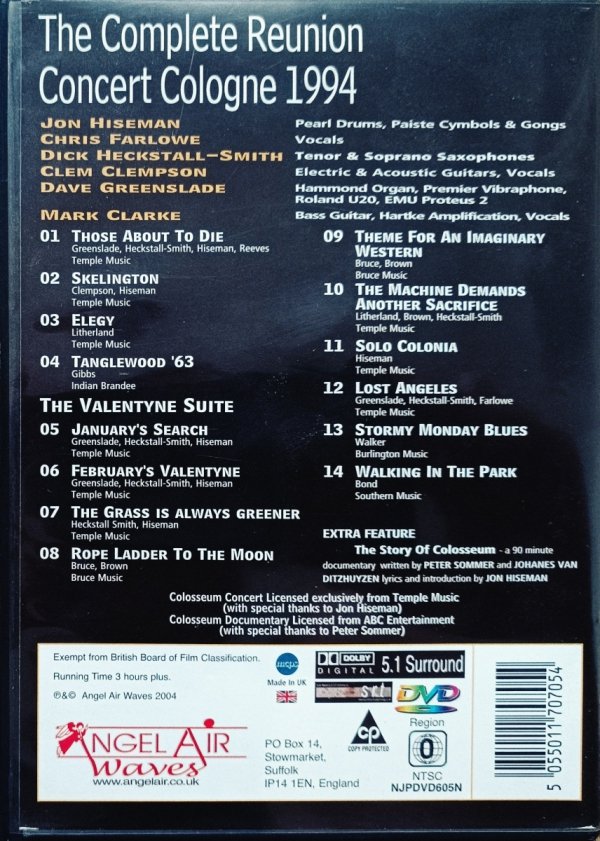 Colosseum Live: The Complete Reunion Concert Cologne 1994 DVD