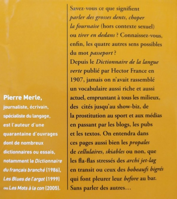 Pierre Merle Nouveau dictionnaire de la langue verte