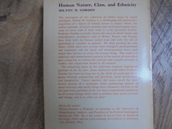 Milton M. Gordon • Human Nature, Class, and Ethnicity