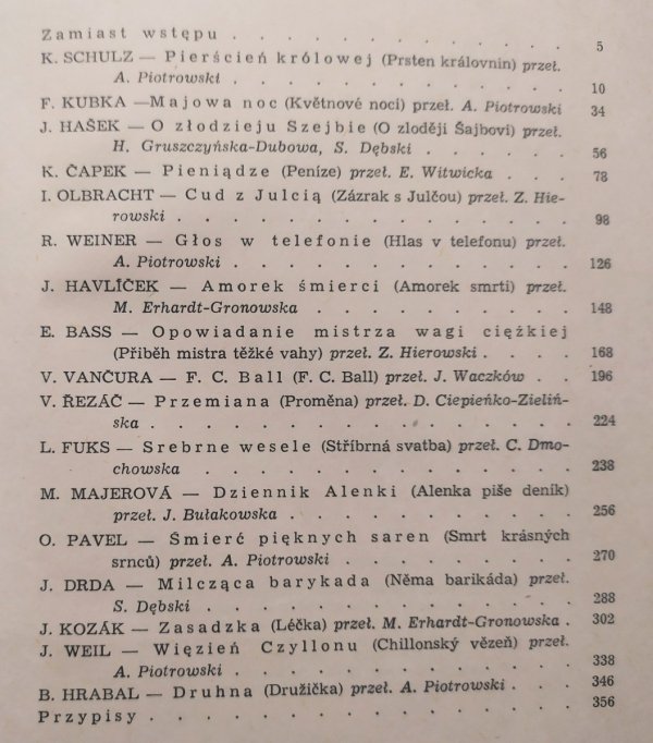 Opowiadania pisarzy czeskich XX w.