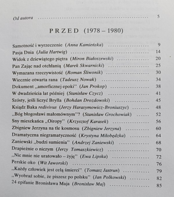 Stanisław Barańczak Przed i po. Szkice o poezji krajowej przełomu lat siedemdziesiątych i osiemdziesiątych