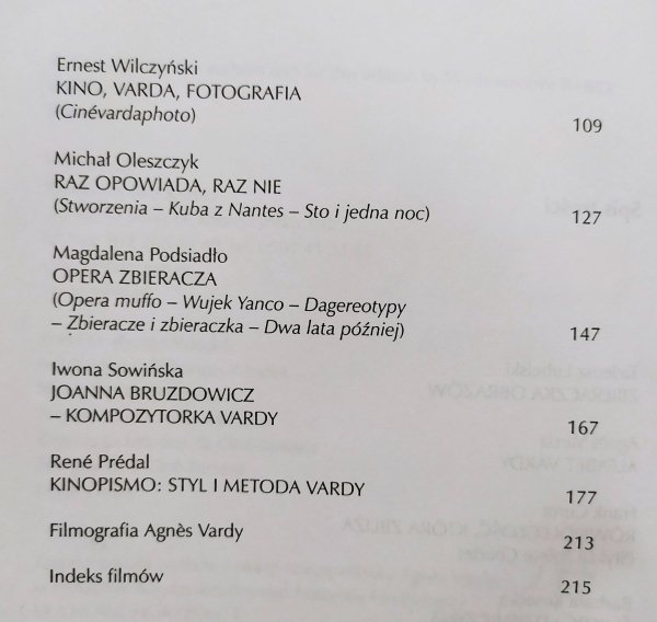 red. Tadeusz Lubelski Agnes Varda. Kinopisarka