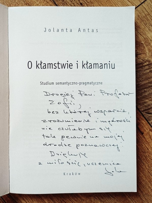 Jolanta Antas O kłamstwie i kłamaniu