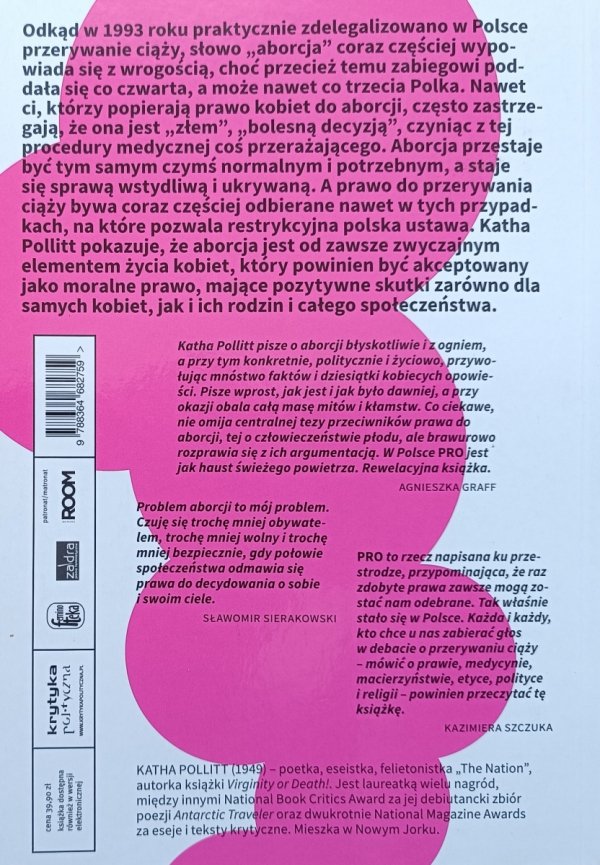 Katha Pollitt Pro. Odzyskajmy prawo do aborcji