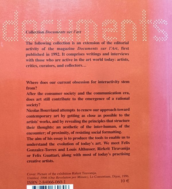 Nicolas Bourriaud Relational Aesthetics