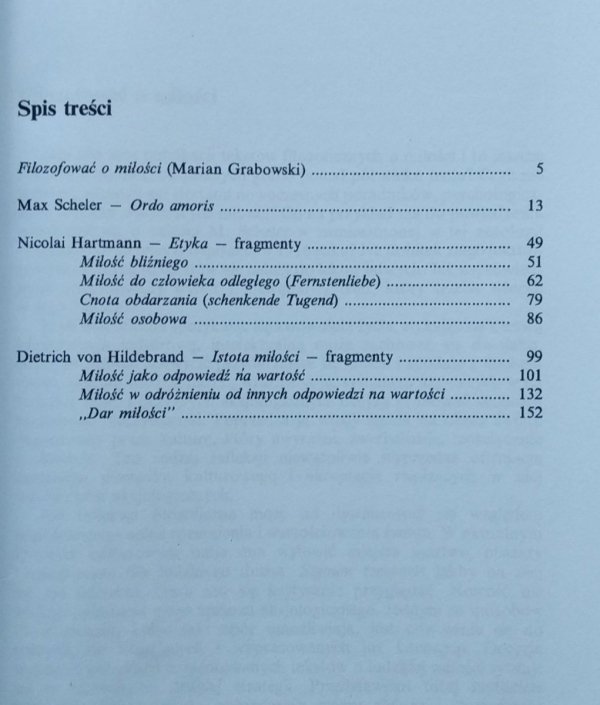 Marian Grabowski • O miłości. [Nicolai Hartmann, Dietrich von Hildebrand]
