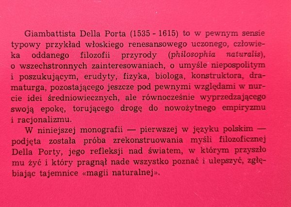 Droga przez labirynty magii. Giambattista Della Porta 1535-1615