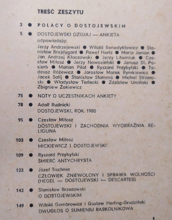 Znak 1-2/1981 (319-320) Polacy o Dostojewskim