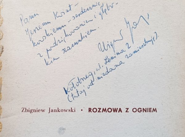 Zbigniew Jankowski Rozmowa z ogniem
