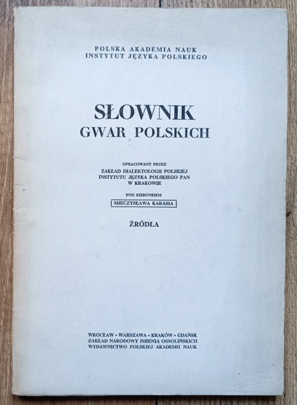 Słownik gwar polskich: źródła