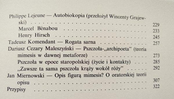 red. Zofia Mitosek Mimesis w literaturze, kulturze i sztuce
