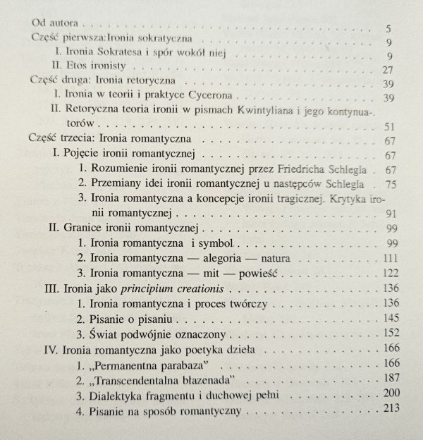 Włodzimierz Szturc Ironia romantyczna. Pojęcie, granice i poetyka