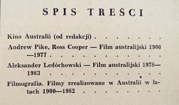 Film na świecie 1983 (295-296) Kino australijskie