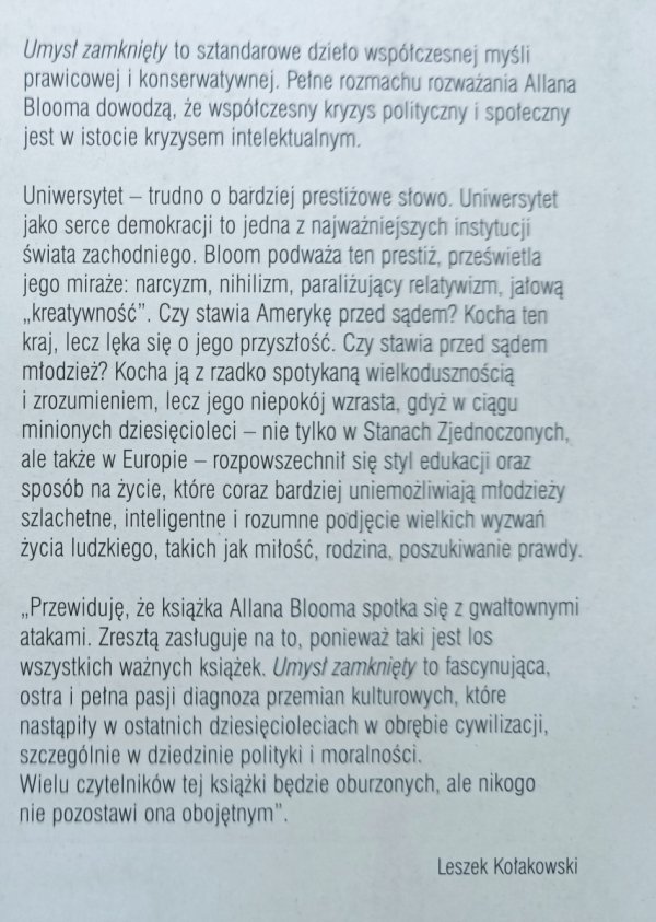 Allan Bloom Umysł zamknięty