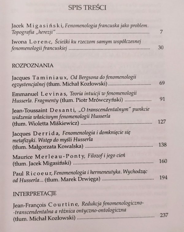 Fenomenologia francuska. Rozpoznania, interpretacje, rozwinięcia