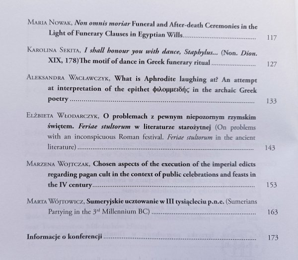 Święto, zabawa, uroczystość w świecie starożytnym