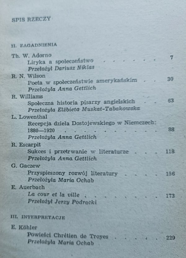 W kręgu socjologii literatury / Walter Benjamin, Adorno, Auerbach,  Rene Girard
