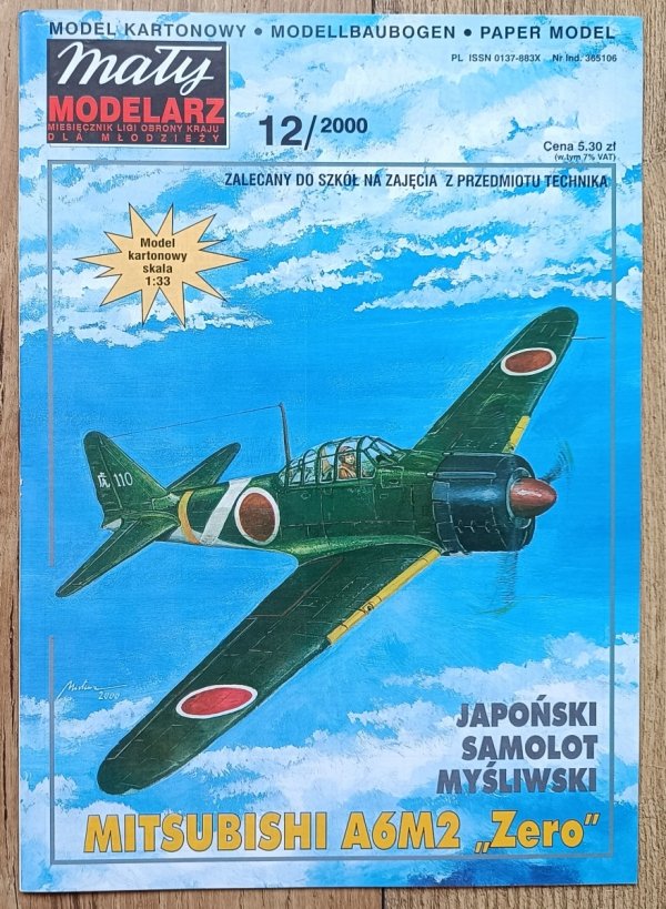 Mały Modelarz 12/2000 / Japoński samolot myśliwski Mitsubishi A6M2 Zero