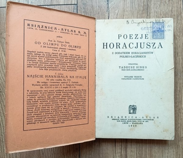 Poezje Horacjusza z dodatkiem horacjanistów polsko-łacińskich / 1929