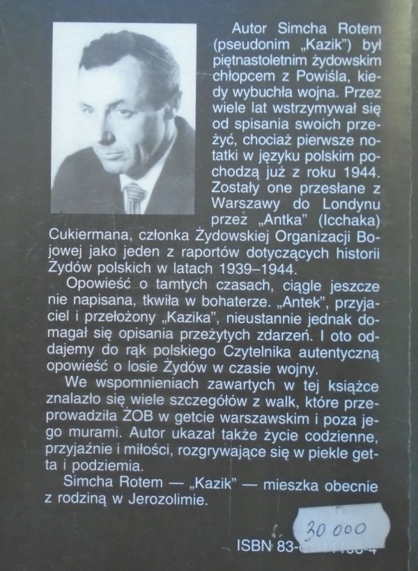 Simcha Rotem 'Kazik' • Wspomnienia bojowca ŻOB