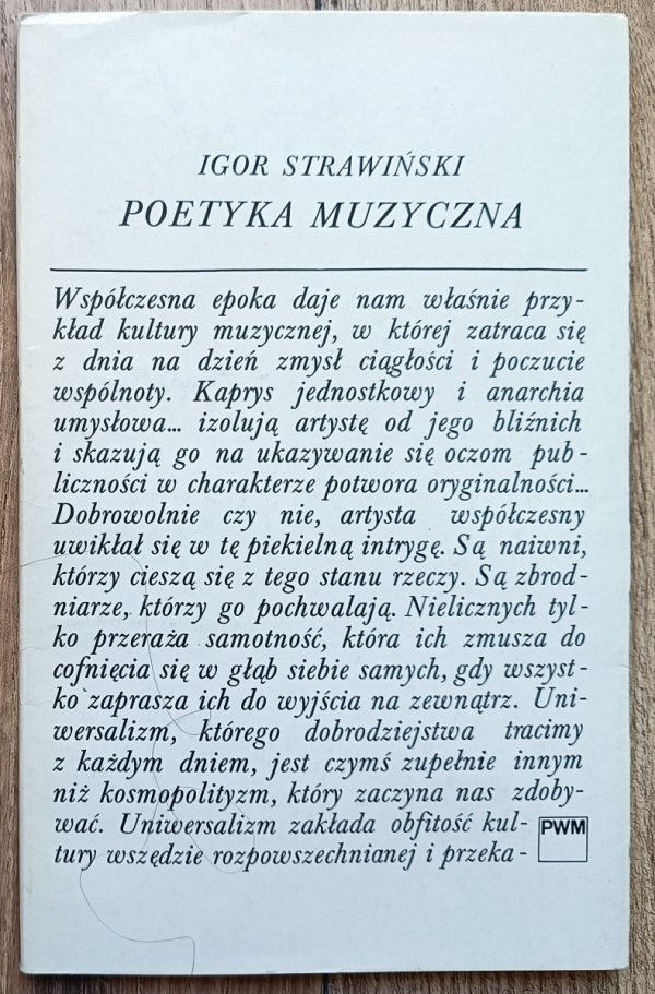 Igor Strawiński Poetyka muzyczna