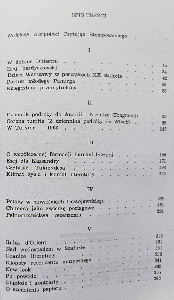 Jerzy Stempowski Eseje