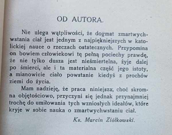 ks. Marcin Ziółkowski Dogmat zmartwychwstania ciał