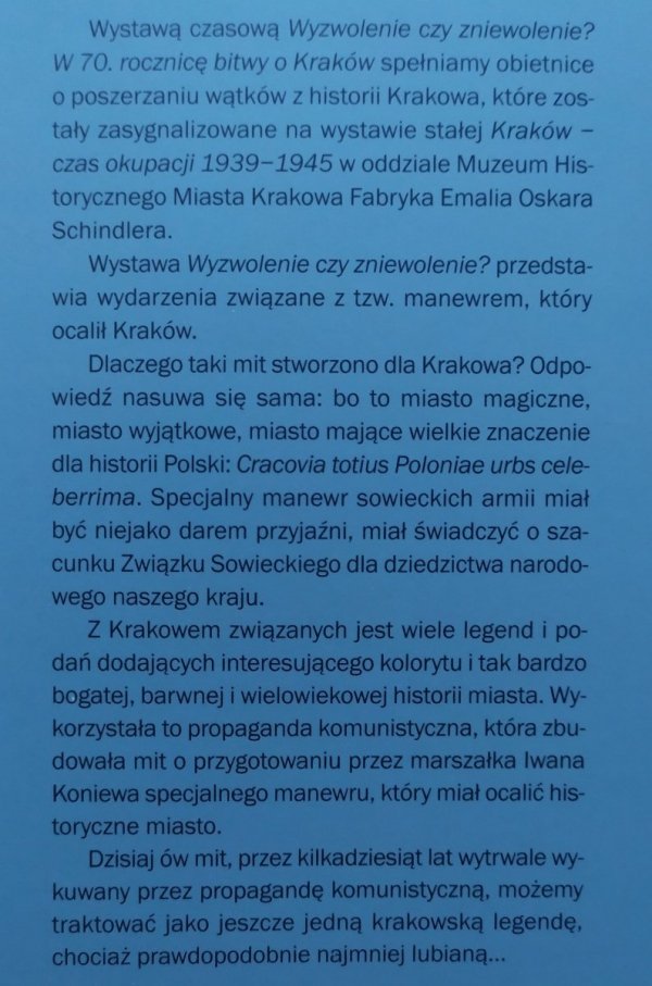 Wyzwolenie czy zniewolenie? W 70. rocznicę bitwy o Kraków