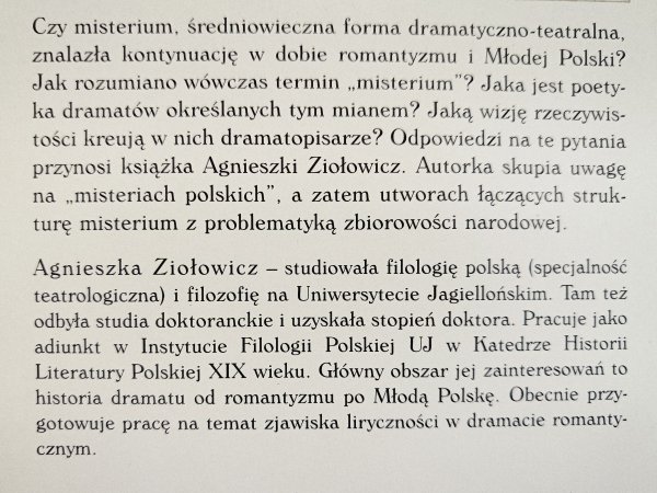 Agnieszka Ziołowicz Misteria polskie