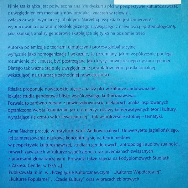 Anna Nacher Telepłeć. Gender w telewizji doby globalizacji