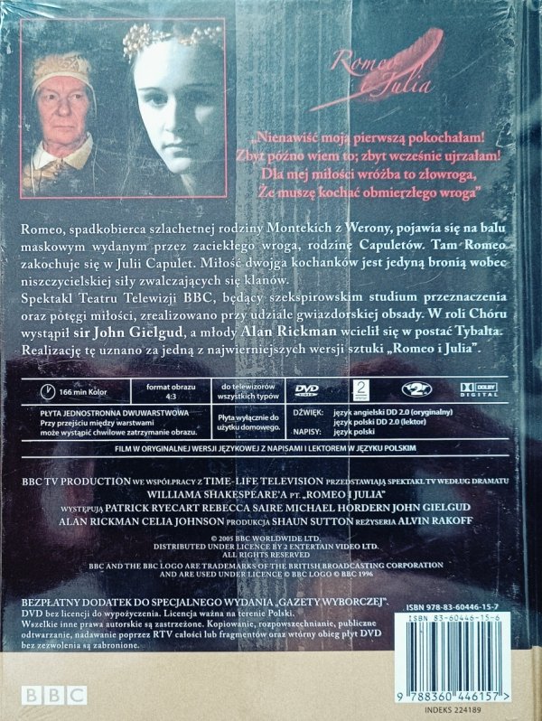 Romeo i Julia. Spektakl Teatru TV BBC • DVD