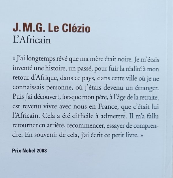 J.M.G. Le Clezio L'African