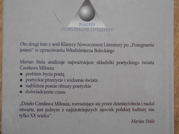 Czesław Miłosz, Marian Stala Poezje. Ekstaza o wschodzie słońca