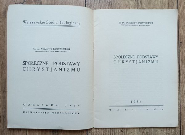 Wincenty Kwiatkowski Społeczne podstawy chrystianizmu