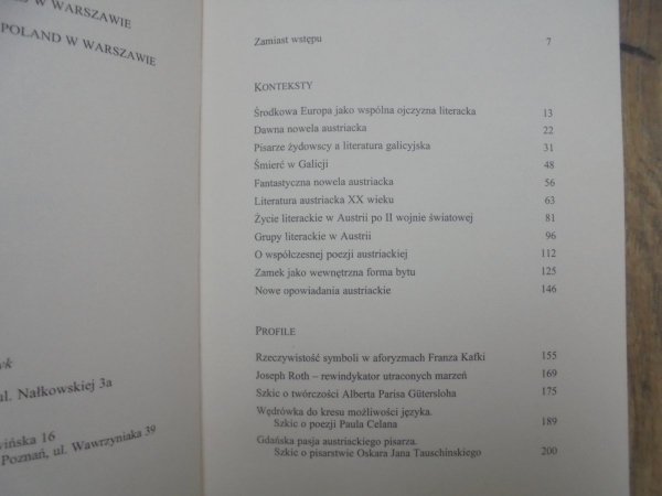 Stefan Kaszyński • Summa vitae Austriacae. Szkice o literaturze austriackiej [Kafka, Roth, Celan, Kubin, Broch, Handke]