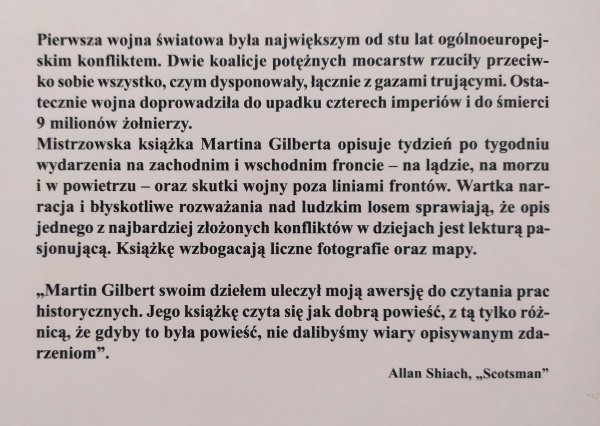 Martin Gilbert Pierwsza wojna światowa