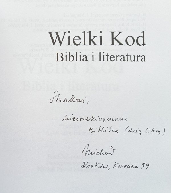 Northrop Frye Wielki kod. Biblia i literatura