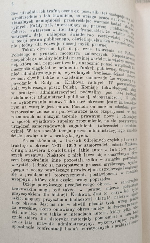 Jerzy Stefan Langrod 3 lata samorządu Krakowa (1931-1933) na tle teorii prawa administracyjnego