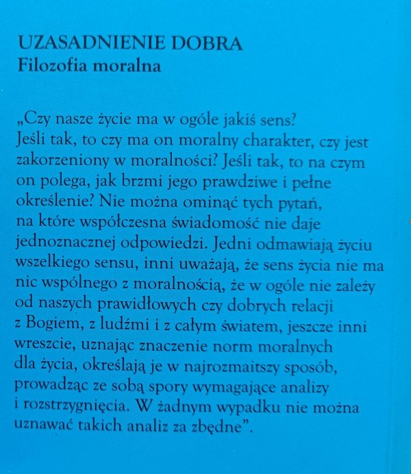 Włodzimierz Sołowjow Uzasadnienie dobra
