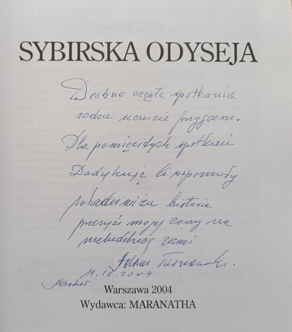 Krystyna Lubieniecka-Baraniak Sybirska odyseja / dedykacja Adama Tarnawskiego