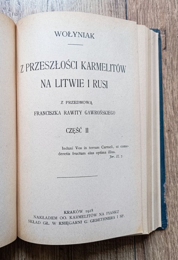 Wołyniak Z przeszłości karmelitów na Litwie i Rusi