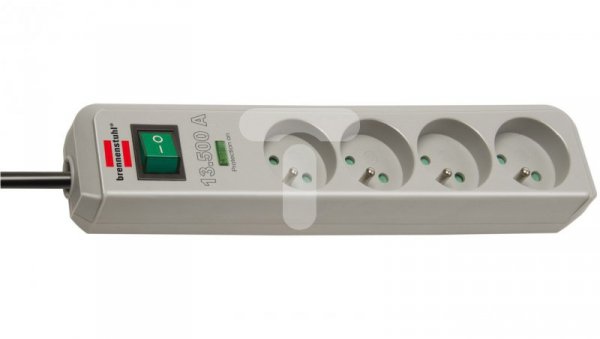 Listwa zasilajaca przeciwprzepieciowa Eco-Line 4500A 1,5m 4 gniazda jasnoszara H05VV-F 3G1,5 1153954314