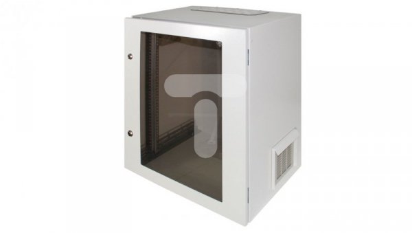 Obudowa wisząca 19 cali 12U 600x400mm IP54 RAL7035 (drzwi przeszklone) SWK19-12U-40-DS-W 19-6002SWK19-12U-40-DS-W