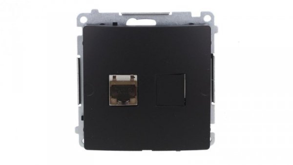Simon Basic Gniazdo komputerowe RJ45, kat. 6, pojedyncze ekranowane z przesłoną przeciwkurzową (moduł). czarny BM61E.01/49