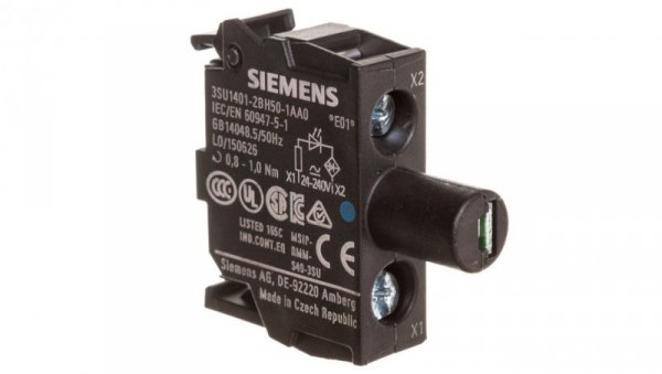 Oprawka blok LED niebieski 24-240V AC-DC montaż w obudowie przył śrubowe ACT SIRIUS ACT 3SU1401-2BH50-1AA0