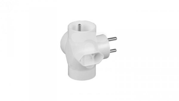 Rozgałeźnik wtyczkowy 3x2P+Z +1xEuro biały R-44