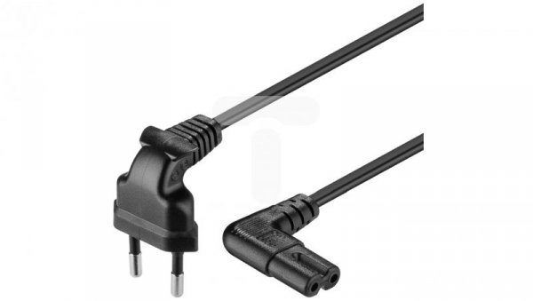 Kabel zasilający kątowy EURO (radiowy) CEE 7/16 - IEC 320 C7 3m 97354