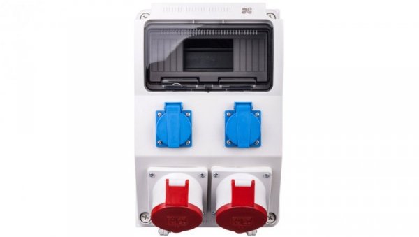 Rozdzielnica budowlana RS-9 9-mod. 2x2P+Z, 2x32A/5P, IP44 bez zabezpieczeń 6222-00