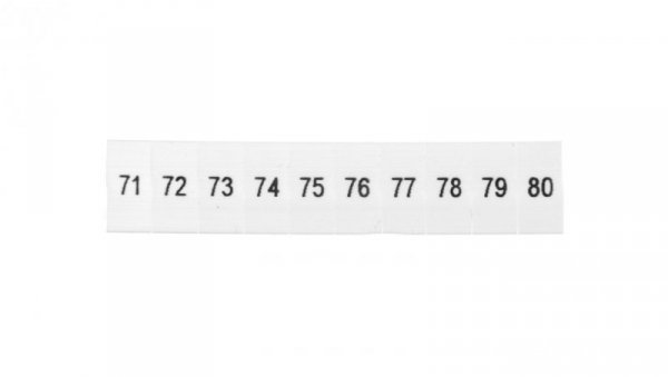 Oznacznik do złącz szynowych, opisówka ZB 5 numerowana od 71-80 kolor biały /10szt./