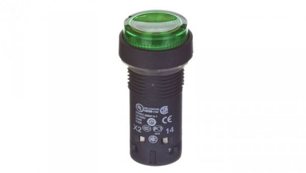 Przycisk sterowniczy 22mm zielony 1Z z samopowrotem z podświetleniem 230V AC XB7NW33M1